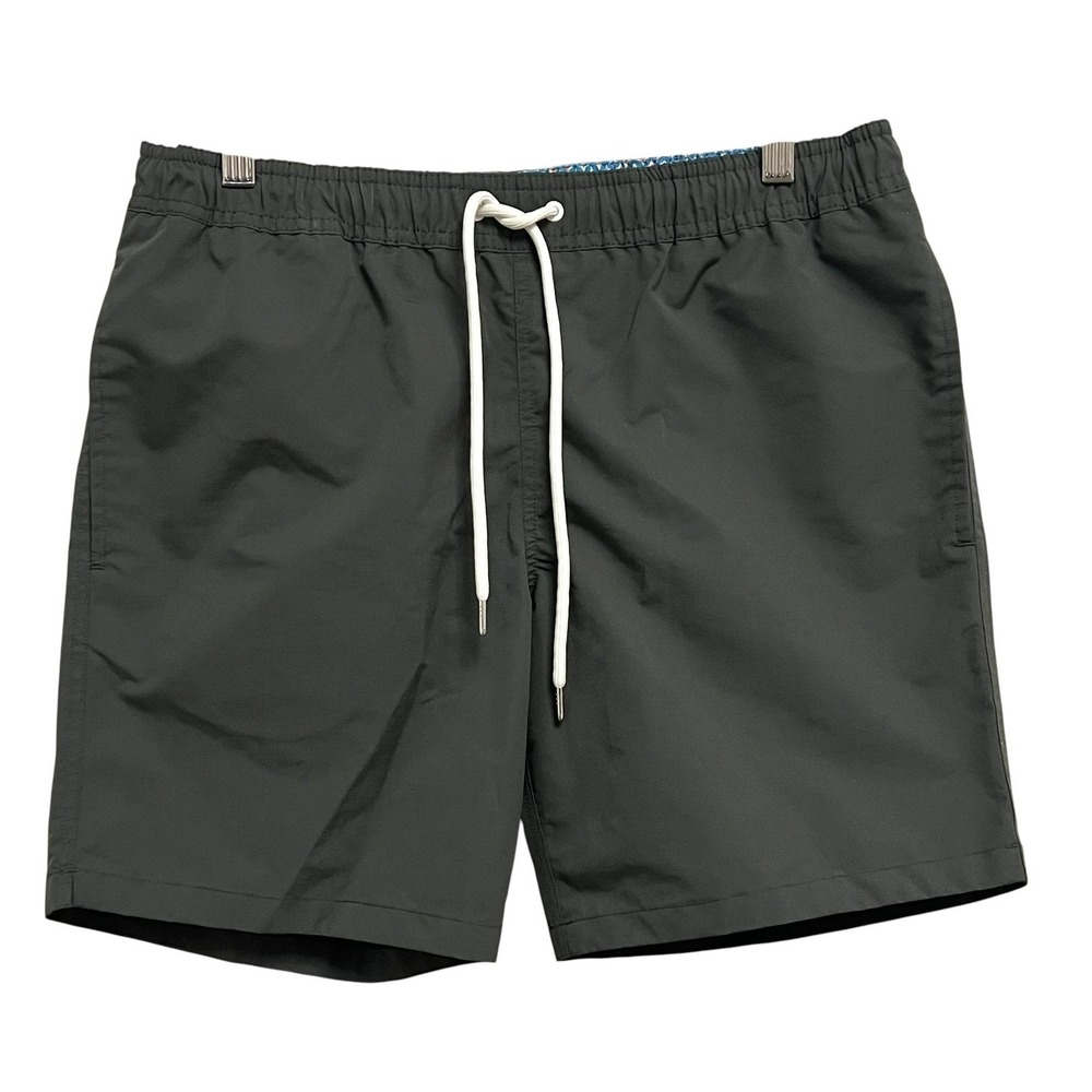 Bonobos Swim Trunks Mens Small Gray Elastic Waist Drawstring Mesh Liner Pockets